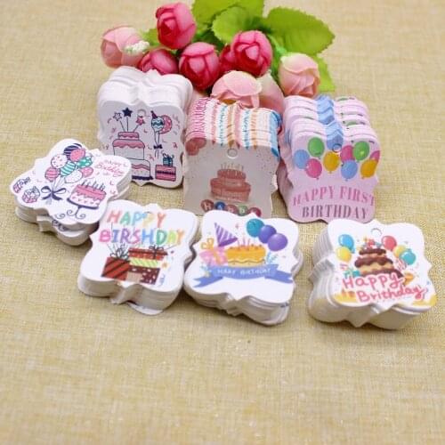 Baby show White Paper Gift Label Tag Handmade Tag 50pcs DIY Party Hang Tags Happy birthday Favors Gifts Decorative Tag Supply