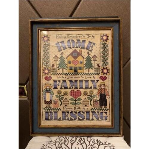 European Magazine Living Room Style Cross-stitch Kit Printed Fabric Kit 11ct 14ct 18ct Love Home Warm Home Embroidery
