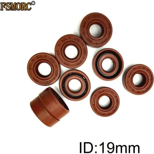 FKM Shaft Oil Seal TC-19*28*30*32*34*35*36*37*38*40*47*7/8/10 Brown FPM Covered Double Lip With Garter