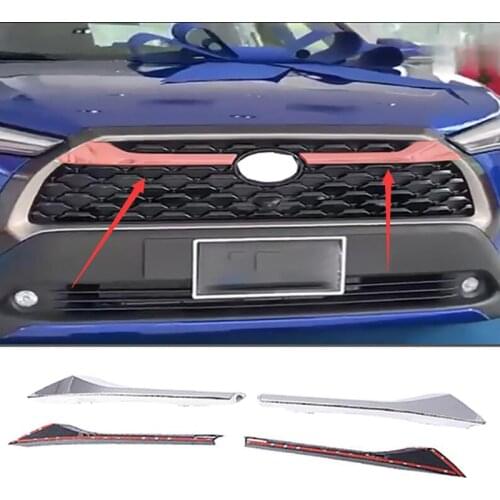 Automobile modeling ABS chrome plated front grille decorative cover For Toyota Corolla cross 2020 2021 auto parts 2pcs/set