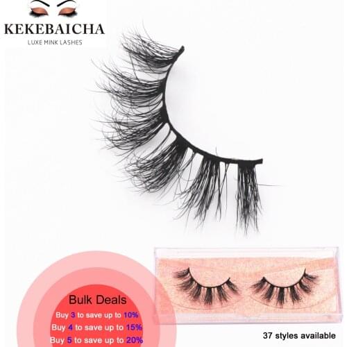 KEKEBAICHA Eyelashes 3D Mink Eyelashes Crisscross Strands Cruelty Free Medium Volume Mink Lashes Soft Dramatic Eyelashes Makeup