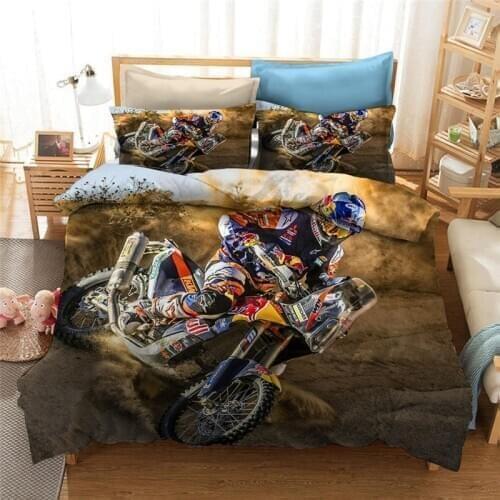 Motorcycle 3D luxury bedding set queen size duvet cover set with pillowcase comforter set bed set twin bed linen boys bedclothes
