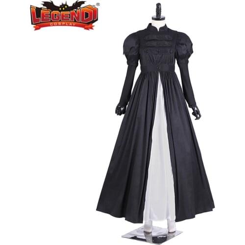 Cosplay legend Musical Hamilton Eliza Cosplay Costume Adult Halloween Black Ball Gown Dress Custom Made H001