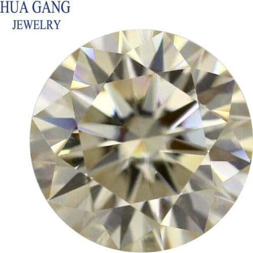 Round Brilliant Cut 5.5ct Champagne Loose Moissanite Beads 11.5mm VVS1 Excellent Cut Grade Test Positive Lab Diamond Gemstones