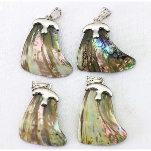 New irregular natural abalone shell pendant fashion diy Newly clothes necklace accessories 2pcs B1126