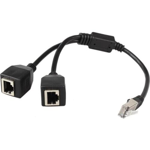 RJ45 Ethernet Splitter Cable,1 Male to 2 Female Ethernet Connector Cable Suitable Cat5, Cat6 LAN Ethernet Socket Adapter