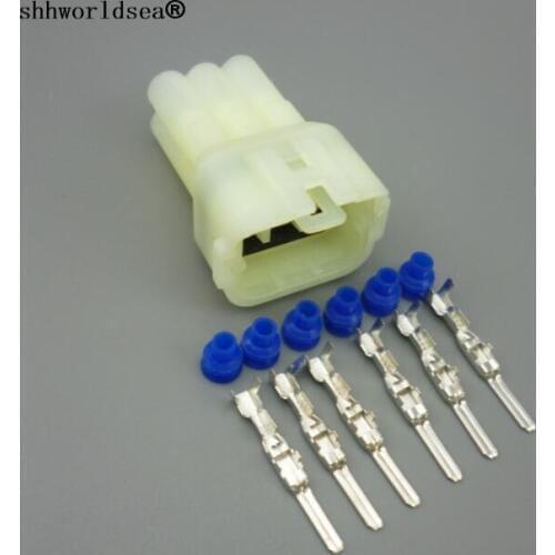 Shhworldsea 50Set 6 Pin male Auto sensor plug,Car waterproof electrical Wire connector automotive Socket with terminal for CAR