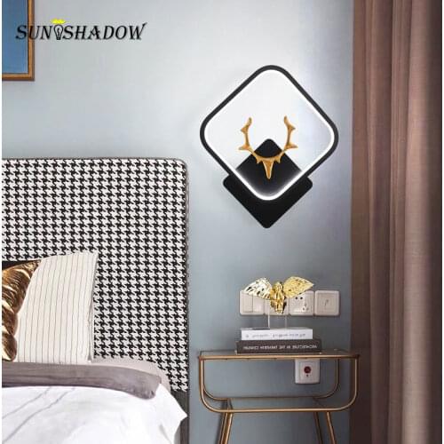 Black&White Modern Led Wall Light 12W Sconce Wall Lamp Bedside Lamp for Living room Bedroom Dining room Corridor Aisle Wall Lamp