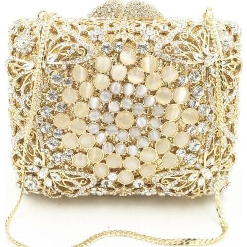 College student girl cocktail party banquet dress evening bags women gold bride Bridesmaid wedding clutch small purse wallet