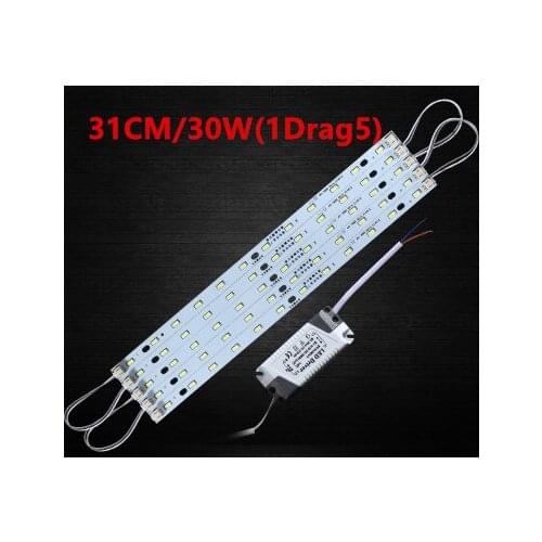 Led Ceiling Lamp Reconstruction Rectangular Light Bulb Light Bar Lamp Beads Core Board Lights White Bright 31cm 30W 1 Drag 3