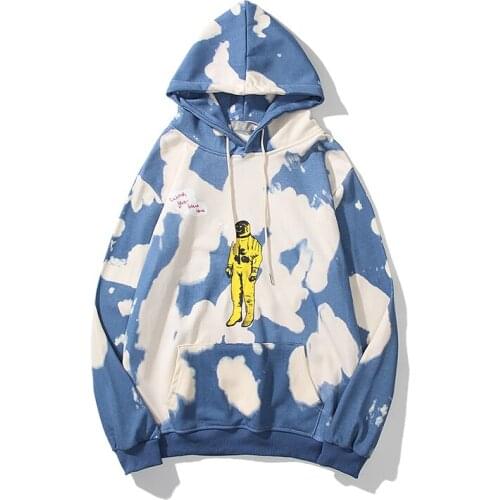 Streetwear Men Hoodie Travis Scott Letters Print Pullover Sweatshirt Kanye Tie Dye Terry Hoodie Hip Hop Men Clothing 100% Cotton