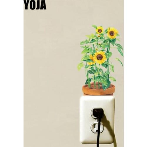 YOJA Vivid Lovely Sunflower PVC Switch Sticker Leisure Life Pastoral Style Decor Wall Decal 15SS0188