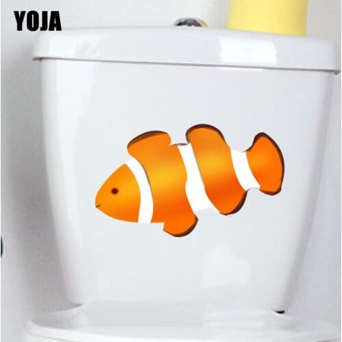 YOJA 23.2*13.1CM Fish Swimming Around Bedroom Home Decor Toilet Decal Wall Sticker T3-0839