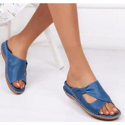 2021 Summer Womens Slippers Flat Two Wear Sandals Womens Fashion All-match Soft Bottom Fish Mouth Womens Shoes Large Size 43