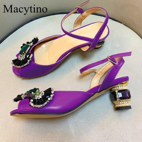 Bow-knot decoration ladies high-heel sandals round toe rhinestone jewel glass heel sandals fashion party sandals