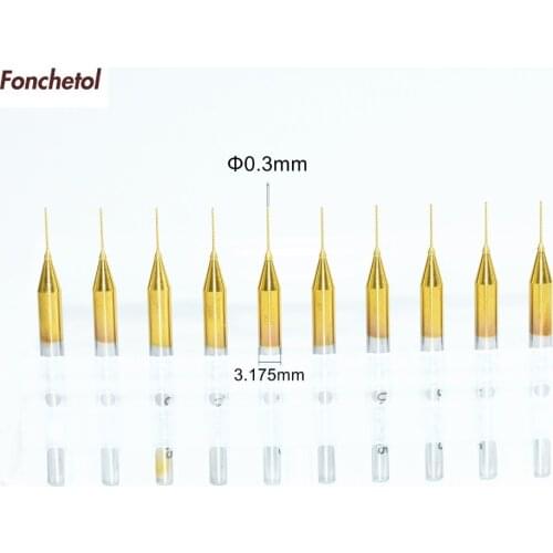 0.3mm-10pcs CNC machine solid carbide micro Drill bit,tin coated Printed Circuit Board Drill Bit,SMT,plastic and copper,aluminum