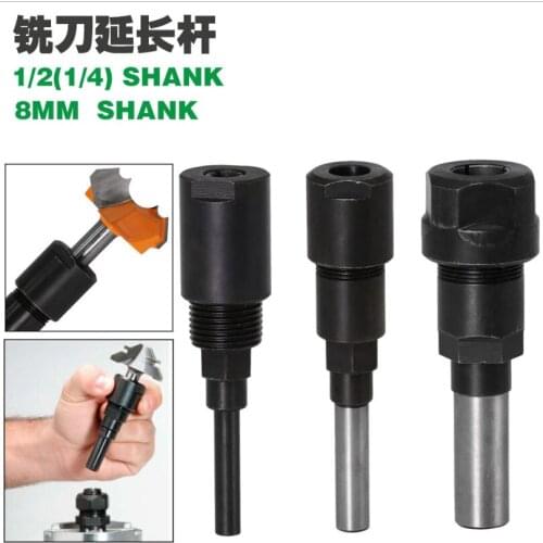 1PC 1/4" 8mm 12mm 1/2"Shank high quality bits Router Collet Extension Engraving machine extension rod