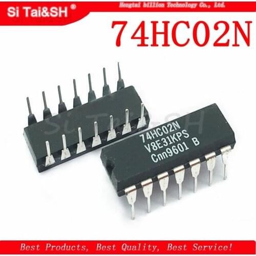 10pcs/lot 74HC02N DIP-14 SN74HC02N 74HC02 IC 2 input quad NAND gate inverter