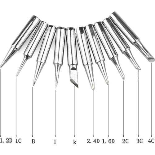 10Pcs/Lot 900M-T-B I K 2.4D 1.6D 1.2D 4C 3C 2C 1C Sharp Soldering Replacement Solder Iron Tips Station Tool Soldering Tips