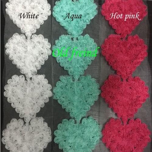 10CM Chiffon Heart Trim 5Yard /lot 7color 8pcs Heart Per YardFree Shipping