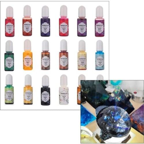 18 Colors Epoxy Resin UV Glue Crafts Pigment Bright Color Non Odor Material Manual Jewelry Pendant DIY Art Crafts Decor