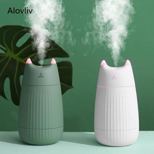 200ml Cute Cat USB Air Humidifier Ultrasonic Car Humidifiers Mist Maker with LED Night Light Mini Office Air Purifier
