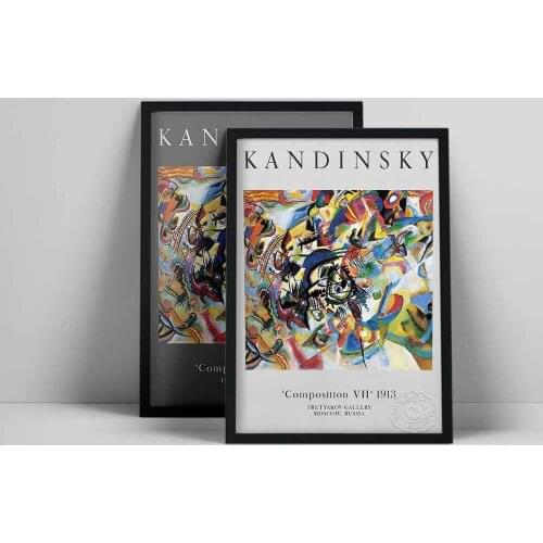 Abstract Vintage Wassily Kandinsky Famous Abstract Printing Canvas Paintings Poster Wall Art Picture for Living Room Home Decor