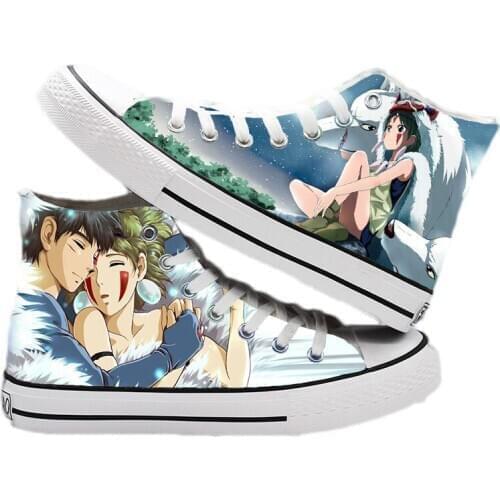 Anime Cartoon Tonari no Totoro Spirited Away Ponyo on the Cliff Student Casual Canvas Shoes Plimsolls Flats Shoes Sneakers