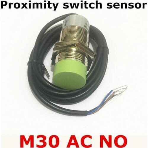 AC 90-250V NO cylinder type M30 2 wires proximity switch normally open induction sensor non-flush distance 15mm