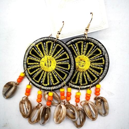 Free shipping! Handmade Fabric shell earrings can mixed colors