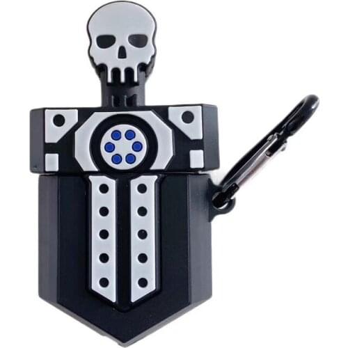 Case for AirPods Cute Cover Silicone Bluetooth Earphone Protective Case for Air Pods 2 with Keychain 3D Luxury Skeleton Sword