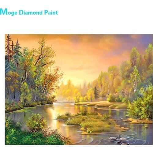 Trees Morning Diamond Painting Scenic Round Full Drill Nouveaute DIY Mosaic Embroidery 5D Cross Stitch Gifts