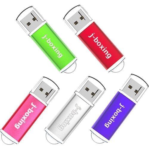 J-boxing 64GB USB Flash Memory Card Rectangle USB Flash Drive 128GB Pendrives USB 2.0 Flash Stick for PC Macbook Tablet 5PCS/LOT