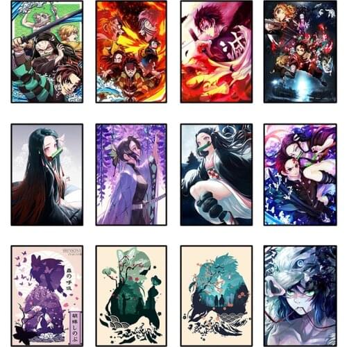 Anime Demon Slayer Art Deco HD Picture Quality Childrens Room Home Decoration Art Deco Poster Canvas Painting Cartoon Anime