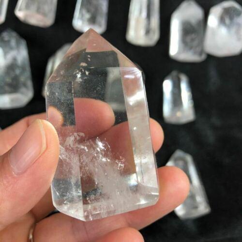 2.2lb Natural Transparent Quartz Obelisk Crystal Wand Heals 15-20pc (40-60mm)