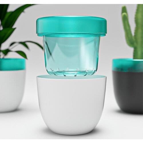 Lazy Automatic Watering Flower Pot Double-Layer Design Planter for Office Home Gardening Put Irrigation Gardening Flower Pots