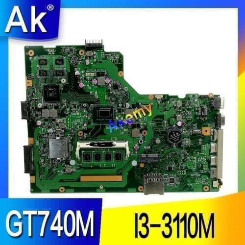 Akemy X75VB Laptop motherboard for ASUS X75VB X75VD X75VC X75V Test original mainboard HM76 4G RAM GT740M GT720M I3-3110M
