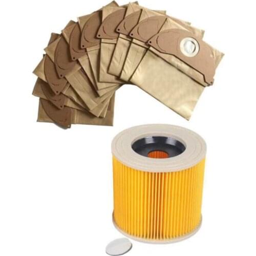 Hepa Filters Dust Bags for Karcher WD2250 A2004 A2054 MV2 WD2 Vacuum Cleaner Replacement Spare Parts Accessories