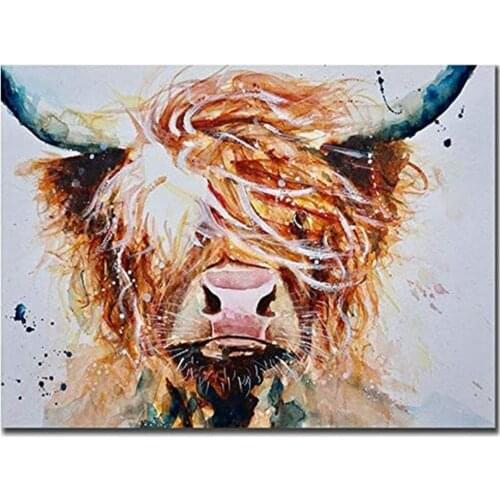 Animal Cow DIY Embroidery 11CT Cross Stitch Kits Needlework Craft Set Printed Canvas Cotton Thread Home Decoration Sale