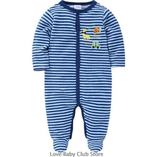 New Arrivals Newborn Baby Romper Boys One-pieces Infant Girls Sleepwear Velour Warm Soft Printed Spring Autumn Winter Roupa