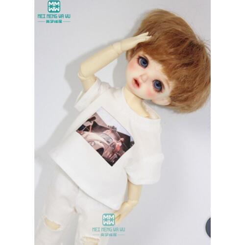BJD doll clothes fits 27cm-30cm 1/6 BJD doll casual suit T-shirt denim jacket