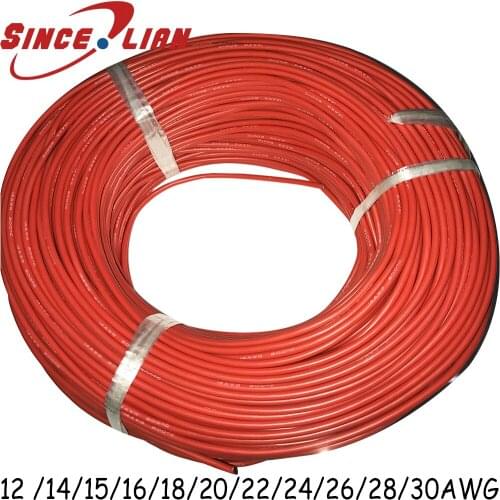 30m/lot Wire 12AWG 14AWG 16AWG 22AWG 24AWG 26AWG 28AWG 30AWG High Temperature Soft Silicone Wire Cable For RC Model Battery Part