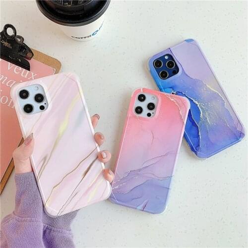 Luxury Marble Phone Cases sFor iPhone 12 Mini 11 Pro XS Max X XR 7 8 Plus SE 2020 12Pro Fashion Matte TPU Soft Back Cover