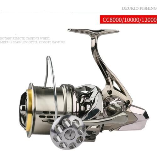 Cc8000/cc10000/cc12000 Fishing Reel Long Shot Stainless Steel Screw-in Seawater-proof Spinning Reel Fishing Accessories