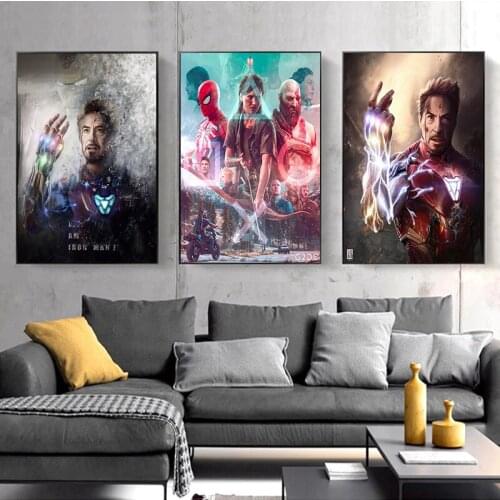 Marvel Superhero Avengers Movie Canvas Painting Iron Man Posters and Prints Wall Art Picture for Children Living Room Home Decor