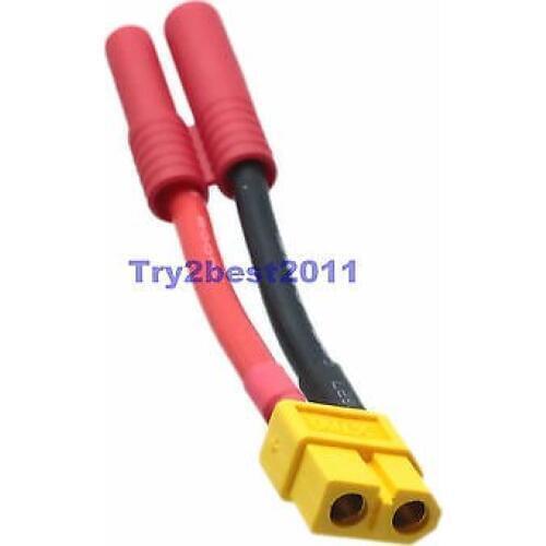 Heavy Duty: Turnigy HXT 4MM Male to XT60 Female Adapter with 5CM / 12awg Wire