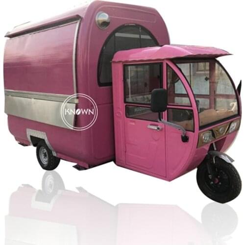 Mobile pink color fast food truck tricycle tuk tuk cart for sale bangkok