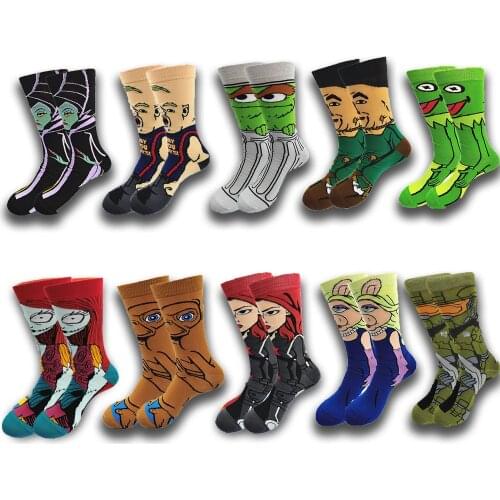 Men and Womens Happy Funny Winter Warm Socks Cartoon Anime Clown Long Socks Socks Street Fashion Sewing Pattern
