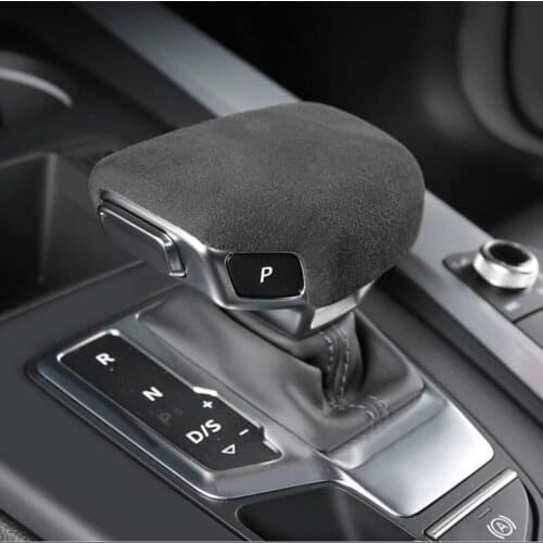 Premium suede leather car gear cover for Audi A4L A5Q5L A6L Q7 car gear lever cover gear head cover car accessories
