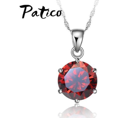 Cheapest!!!925 Sterling Silver Necklace Women Wedding Jewelry 6 Claw Cubic Zircon Pendant Engagement